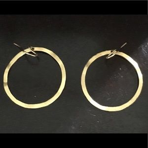 Nordstrom gold plated hammered circle earrings